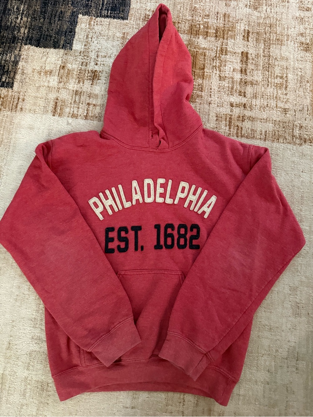 Gildan Red Heather Pullover Hoodie with White Lettering